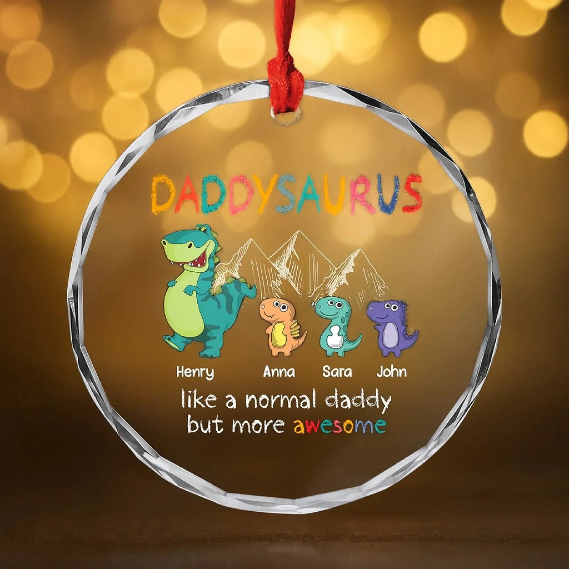 Custom Gifts for Mom and Dad - Cute Glass Dinosaur Christmas Ornaments - Custom Holiday Keepsake for Parents  Ezcustomize