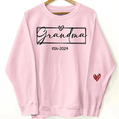 Custom Grandma Sweatshirt with Kid Names on Sleeve – Personalized Gift for Nana, Mimi, or Grandmother  Ezcustomize
