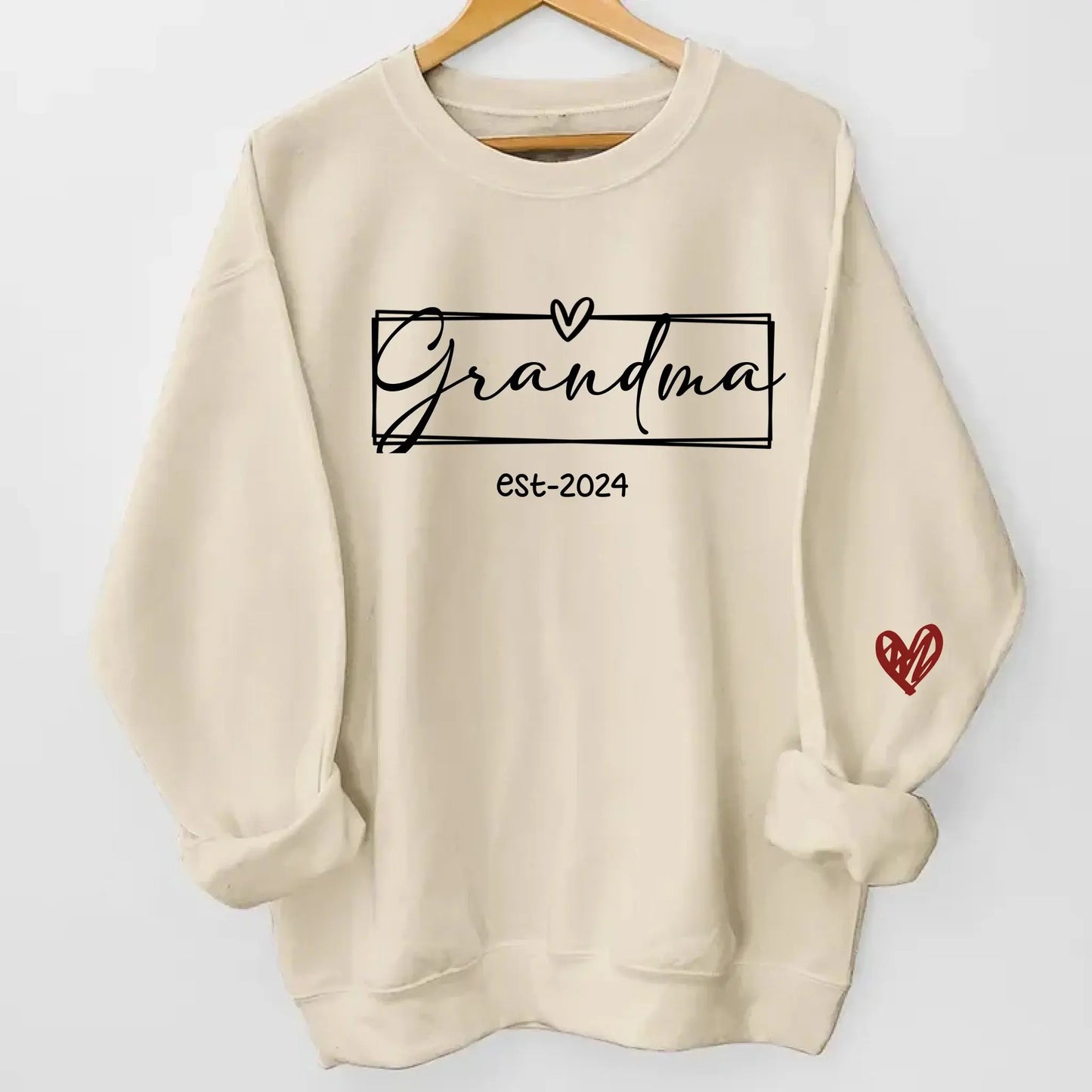 Custom Grandma Sweatshirt with Kid Names on Sleeve – Personalized Gift for Nana, Mimi, or Grandmother  Ezcustomize