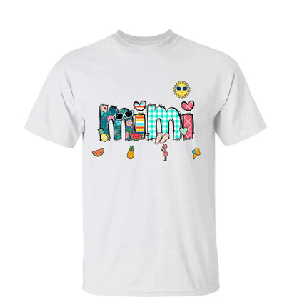 Custom Grandma & Grandkids Beach Shirt – Personalized T-Shirt for Nana, Mama, Mimi with Kids’ Names – Fun Summer or Birthday Gift  Ezcustomize