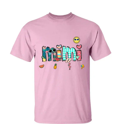 Custom Grandma & Grandkids Beach Shirt – Personalized T-Shirt for Nana, Mama, Mimi with Kids’ Names – Fun Summer or Birthday Gift  Ezcustomize
