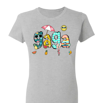 Custom Grandma & Grandkids Beach Shirt – Personalized T-Shirt for Nana, Mama, Mimi with Kids’ Names – Fun Summer or Birthday Gift  Ezcustomize