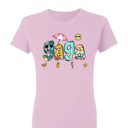 Custom Grandma & Grandkids Beach Shirt – Personalized T-Shirt for Nana, Mama, Mimi with Kids’ Names – Fun Summer or Birthday Gift  Ezcustomize