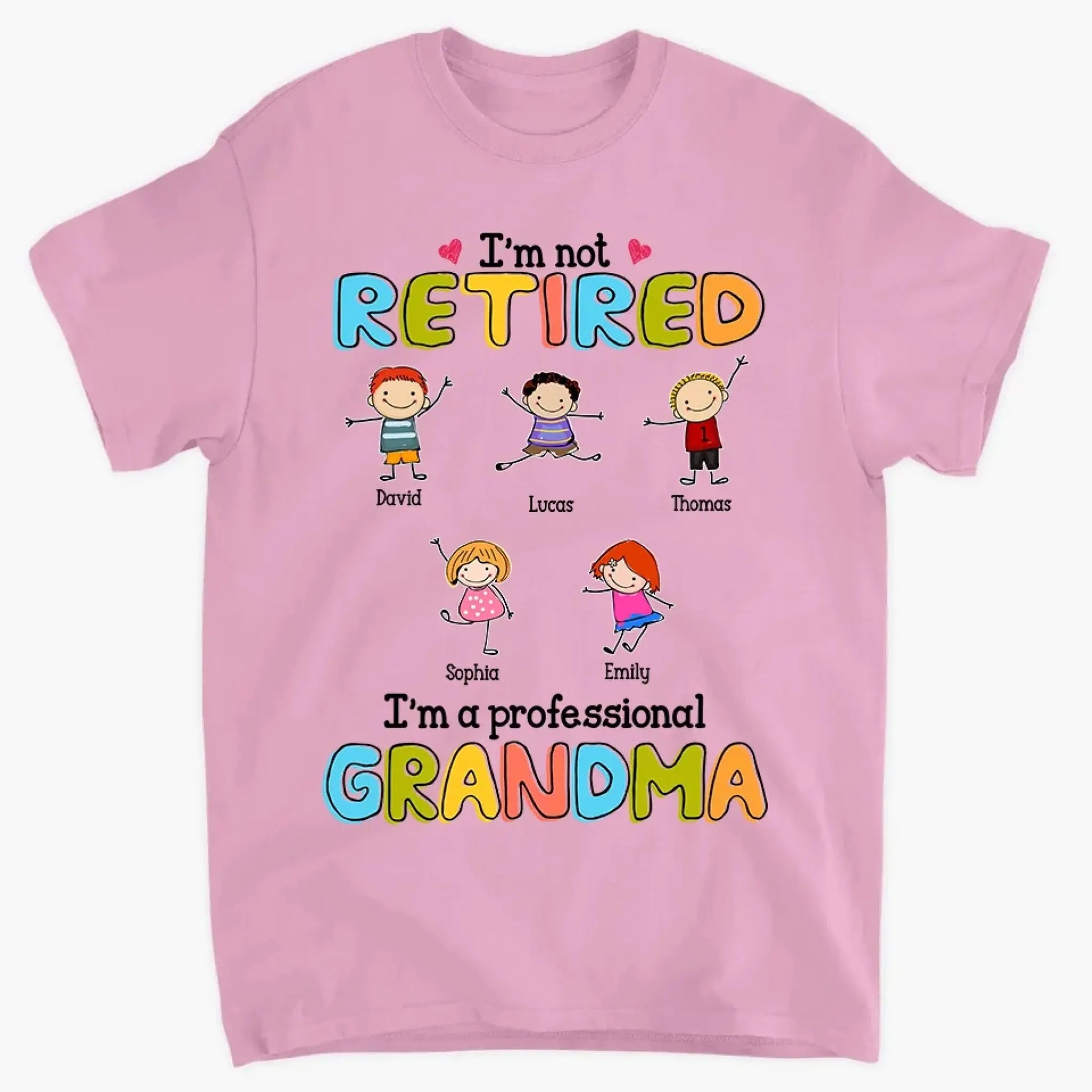 Custom Grandmother T-Shirt - I'm Not Retired, I'm a Professional Grandma Stick Figure Design  Ezcustomize