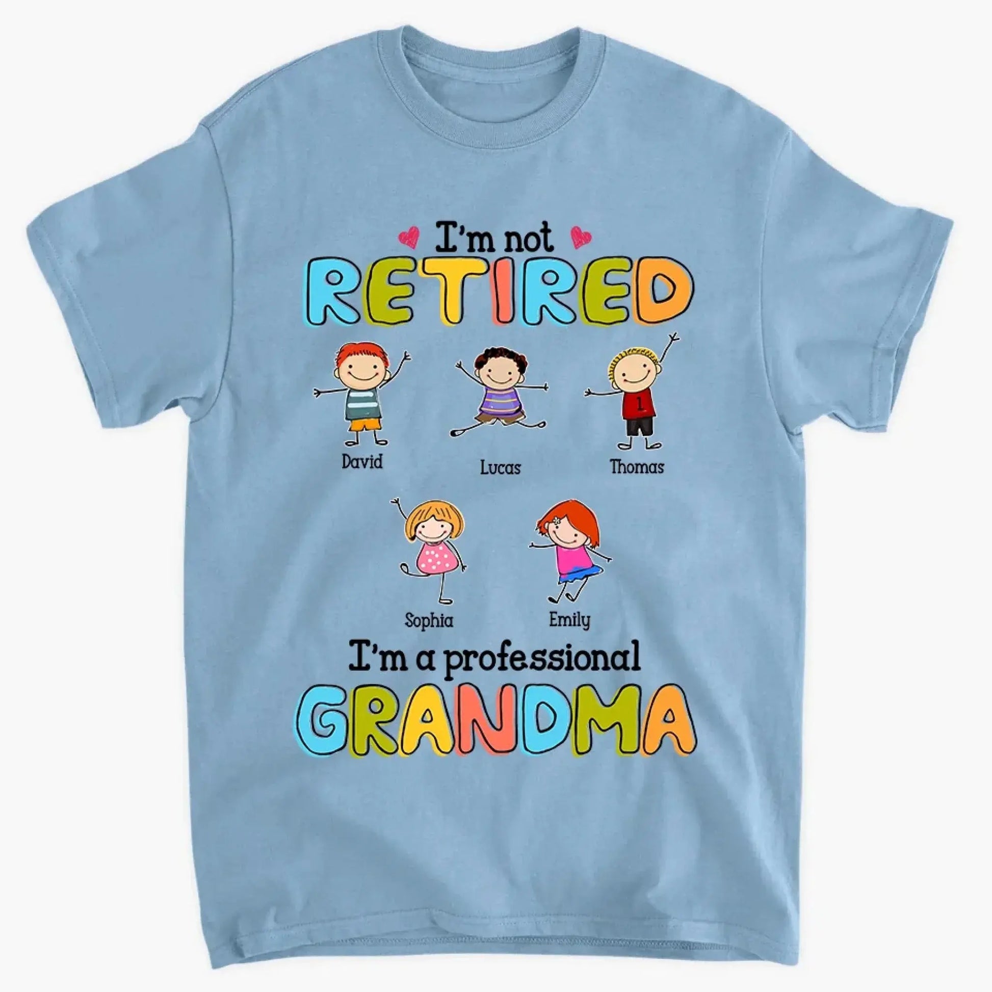 Custom Grandmother T-Shirt - I'm Not Retired, I'm a Professional Grandma Stick Figure Design  Ezcustomize