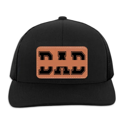 Custom Kids’ Names Dad Grandpa Trucker Hat – Personalized Leather Patch Cap, Father’s Day Gift for Him, Husband, Daddy or Papa  Ezcustomize