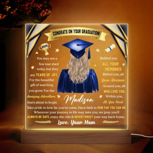 Custom LED Lamp for Daughter - Personalized Graduation Plaque & Night Light Gift  Ezcustomize