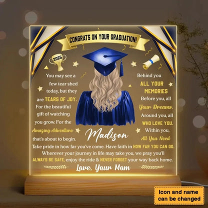 Custom LED Lamp for Daughter - Personalized Graduation Plaque & Night Light Gift  Ezcustomize
