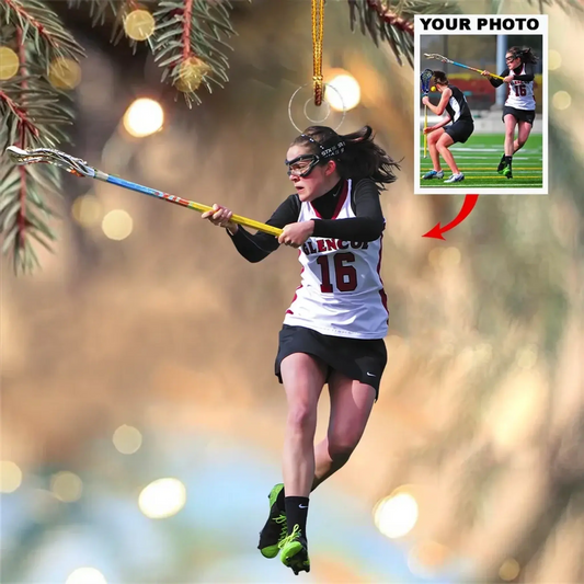 Custom Lacrosse Photo Ornament – Personalized Gift for Player or Team, Sports Keepsake with Your Picture  Ezcustomize