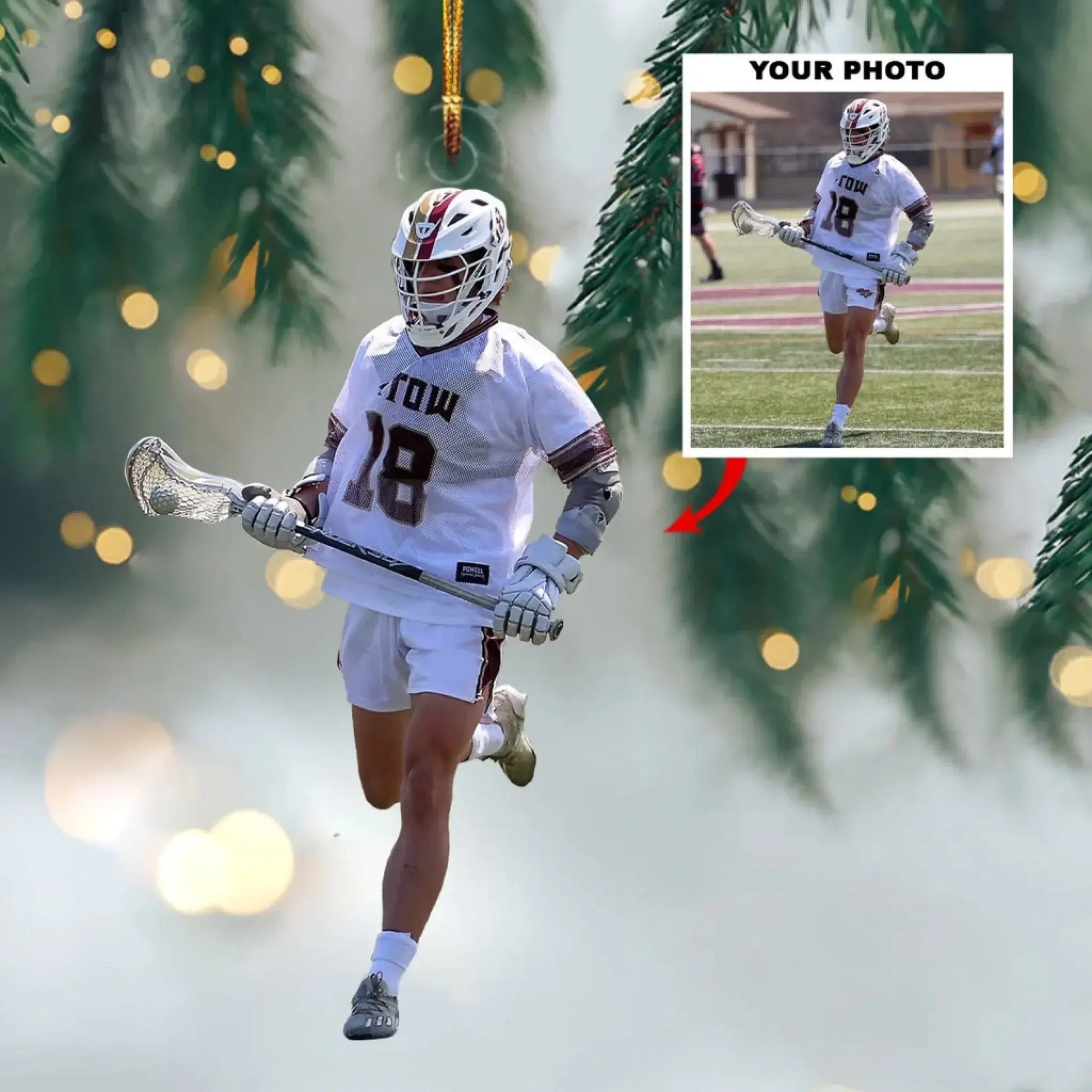 Custom Lacrosse Photo Ornament – Personalized Gift for Player or Team, Sports Keepsake with Your Picture  Ezcustomize