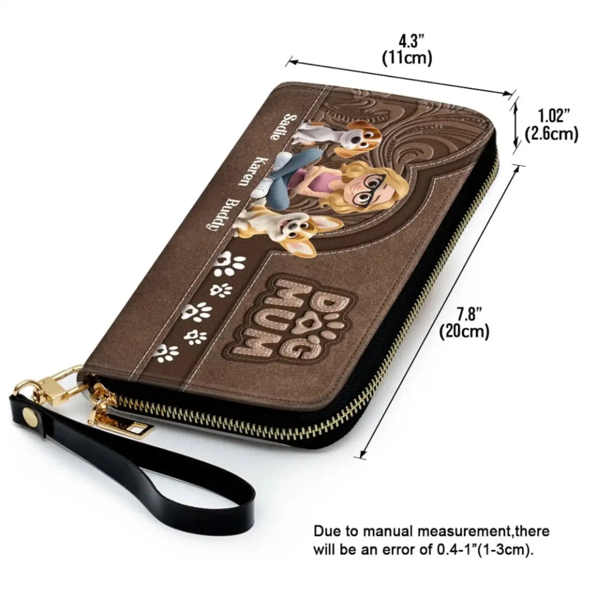Custom Leather Long Wallet for Dog Moms – Personalized Pet Illustration & Name, Perfect Gift for Dog Lovers  Ezcustomize