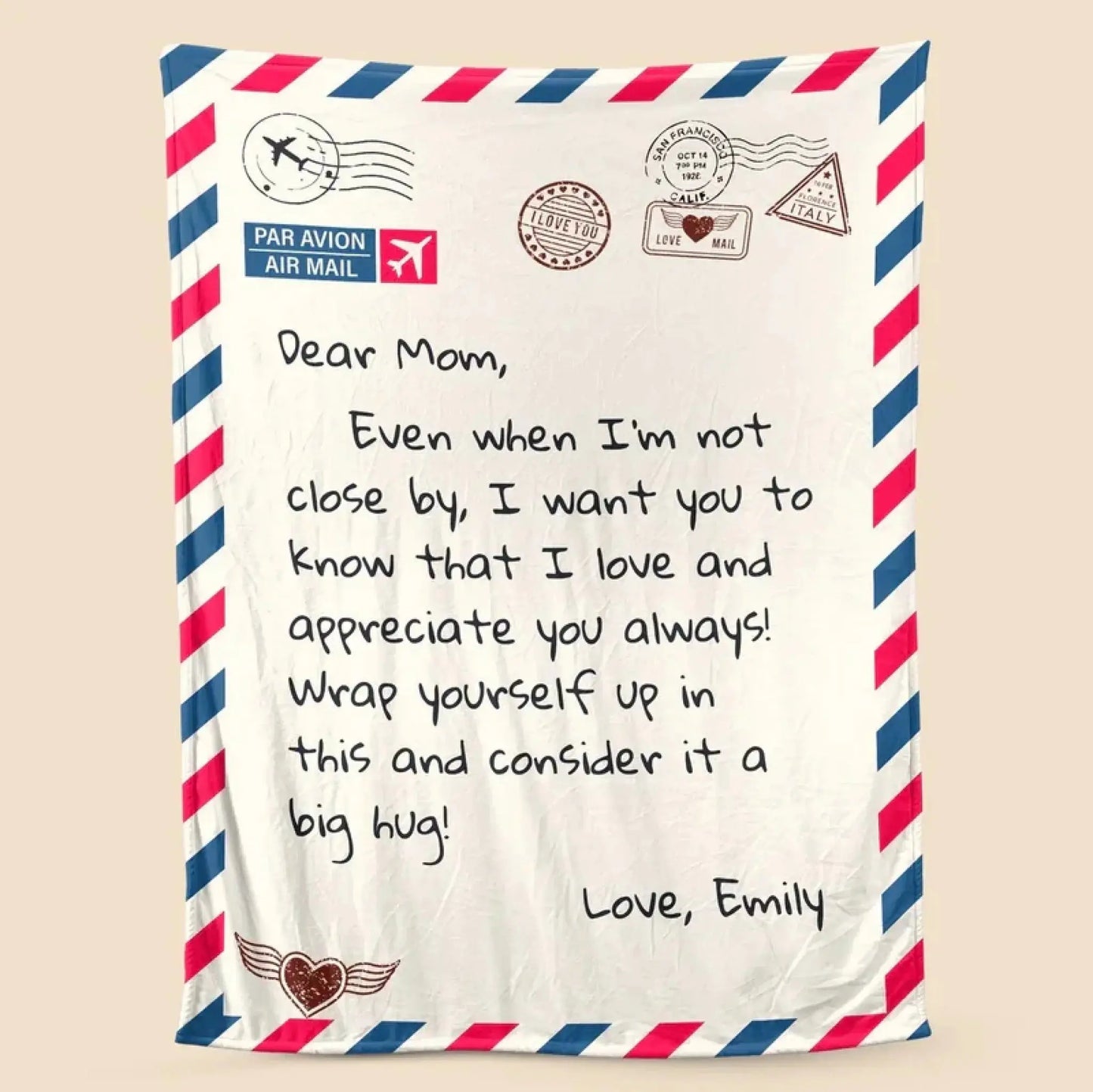 Custom Letter Blanket with Personalized Text – Gift Throw for Mom, Dad, Grandma, or Grandpa – Best Gift for Family Members  Ezcustomize