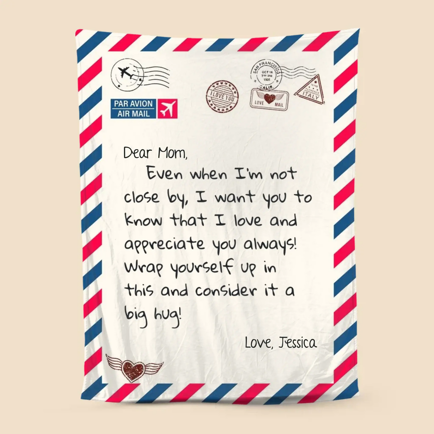 Custom Letter Blanket with Personalized Text – Gift Throw for Mom, Dad, Grandma, or Grandpa – Best Gift for Family Members  Ezcustomize