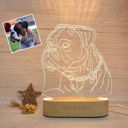 Custom Line Art Photo LED Lamp – Personalized Engraved Minimalist Couple Drawing Light with Wood Base, Romantic Gift for Anniversary or Valentine’s Day  Ezcustomize