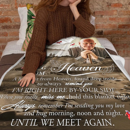 Custom Memorial Blanket – Hugs From Heaven Design with Photo – Sympathy Gift for Bereaved Families  Ezcustomize