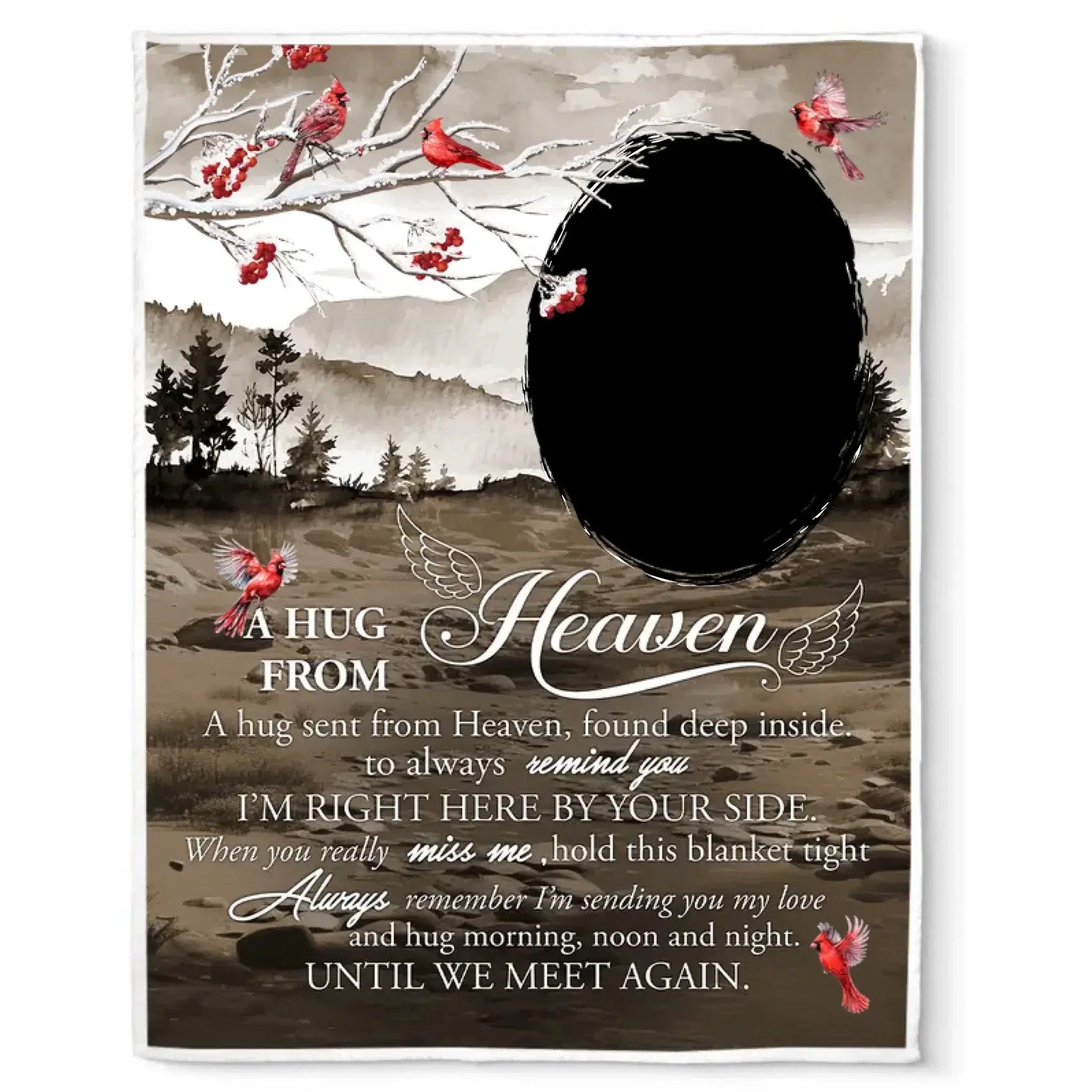 Custom Memorial Blanket – Hugs From Heaven Design with Photo – Sympathy Gift for Bereaved Families  Ezcustomize