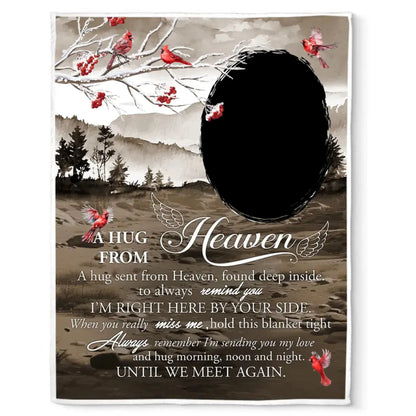 Custom Memorial Blanket – Hugs From Heaven Design with Photo – Sympathy Gift for Bereaved Families  Ezcustomize
