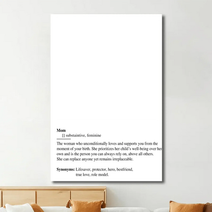 Custom Mom Definition Photo Art – Personalized Poster/Canvas – Gift for Mom on Birthday, Anniversary & Mother’s Day  Ezcustomize