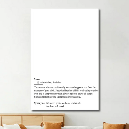 Custom Mom Definition Photo Art – Personalized Poster/Canvas – Gift for Mom on Birthday, Anniversary & Mother’s Day  Ezcustomize