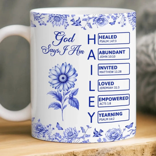 Custom Mug - Personalized Best Friend Birthday Gifts For Women, Besties, Sisters, BFF - God Says I Am Enough  Ezcustomize