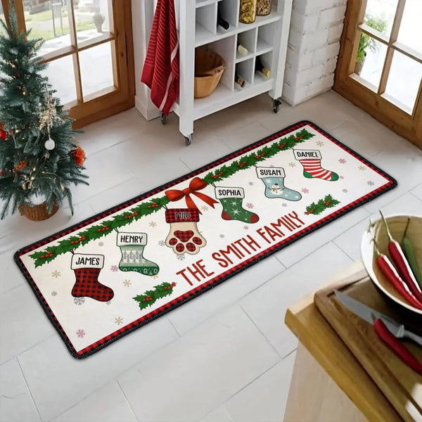 Custom Name Christmas Together - Personalized Runner Rug - Gift for Family, Parents, Grandparents, Mom and Dad