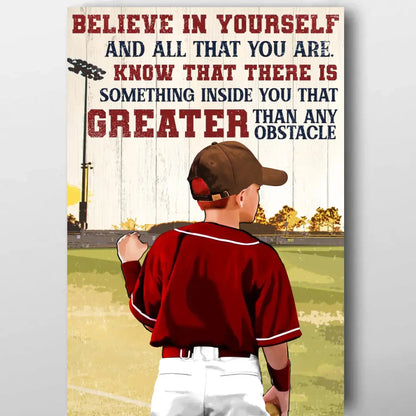 Custom Name, Number & Appearance Baseball Wallart - Personalized Baseball Poster/Canvas - Baseball Gifts For Son/Grandson  Ezcustomize