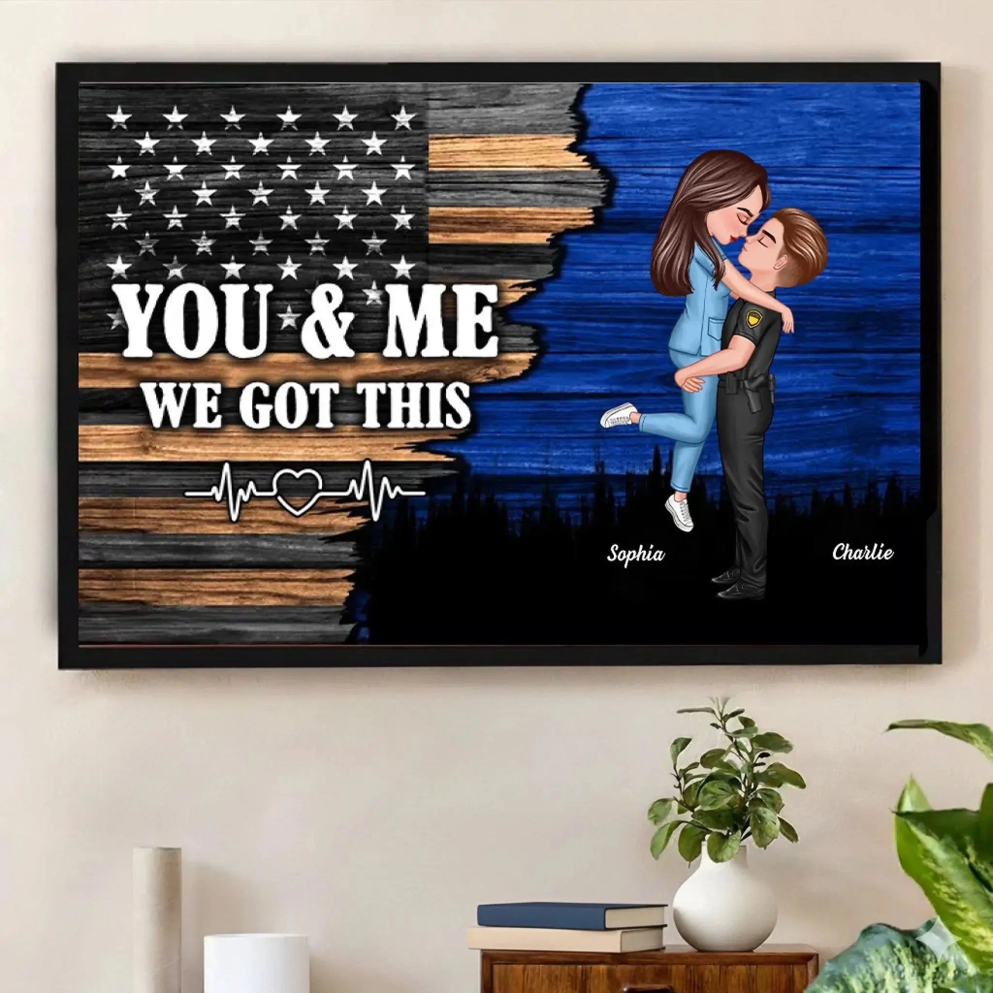 Custom Nation Flag Poster – Personalized Couple Canvas Gift for Him or Her, Patriotic Love Wall Art  Ezcustomize