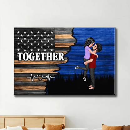 Custom Nation Flag Poster – Personalized Couple Canvas Gift for Him or Her, Patriotic Love Wall Art  Ezcustomize