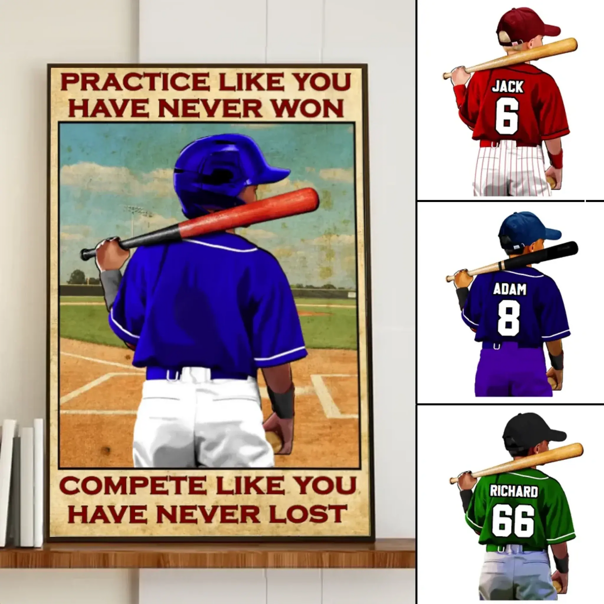 Custom Personalized Baseball Poster, Canvas with custom Name, Sport Gifts For Son, Baseball Poster, Baseball Room Decor, Baseball Wall Decor, Baseball Poster Ideas  Ezcustomize