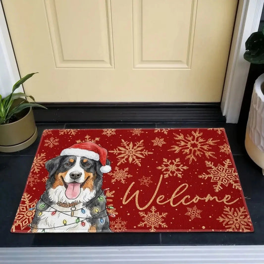 custom-pet-portrait-watercolor-art-snowflake-christmas-personalized-doormat-3