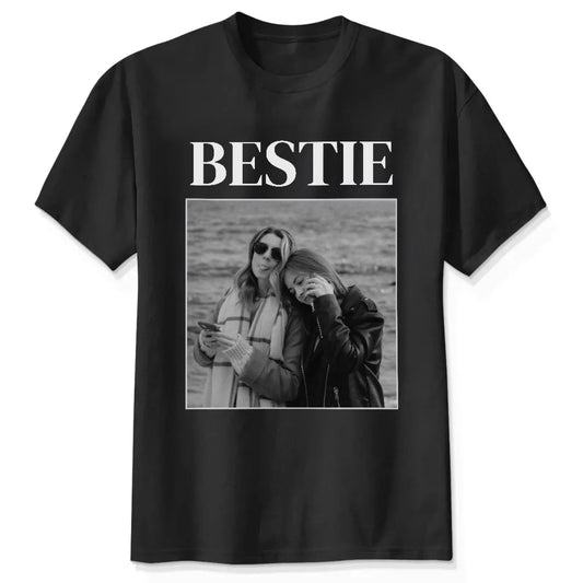Custom Photo Bestie Vintage Style – Personalized T-Shirt Tee – Fun Birthday, Friendship & Best Friend Gift for Besties  Ezcustomize