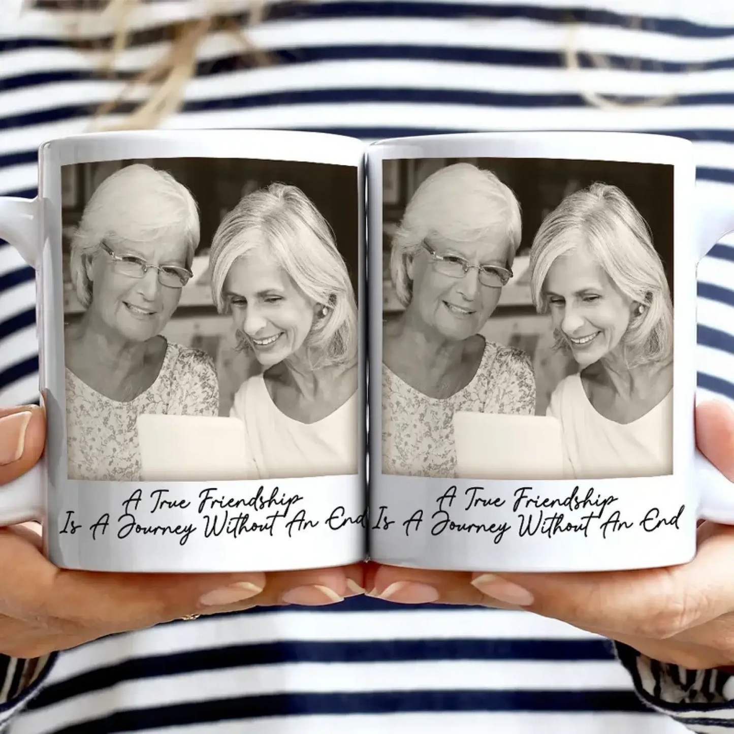 Custom Photo Besties Gray Scale Right In The Throat – Personalized Coffee Mug Cup – Funny Birthday, Friendship & Thank You Gift for Best Friends  Ezcustomize