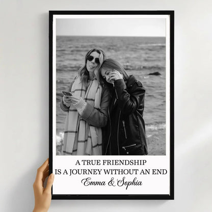 Custom Photo Besties Gray Scale Right In The Throat – Personalized Friendship Poster Wall Art Print – Unique Birthday & Thank You Gift for Best Friends  Ezcustomize