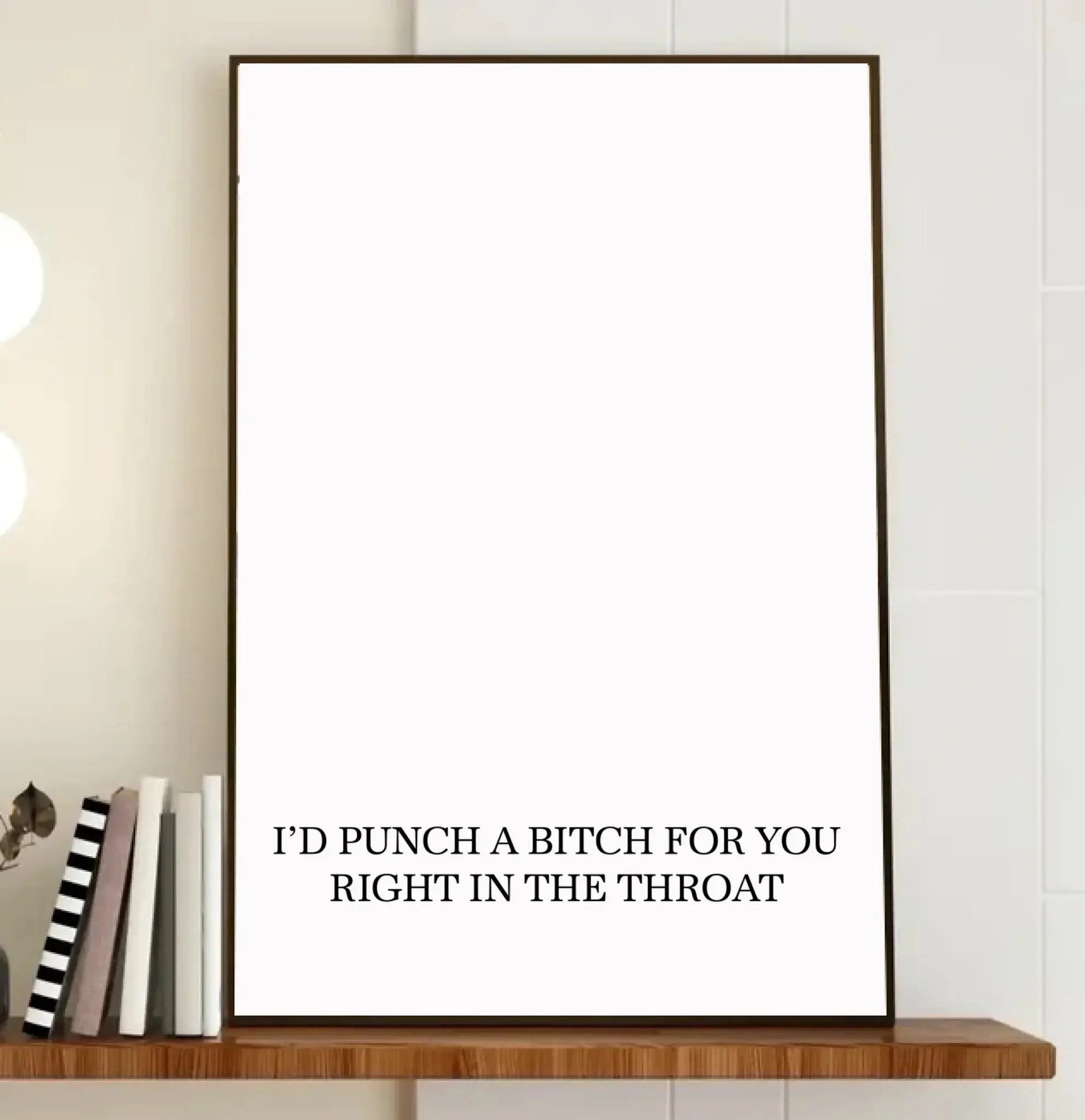 Custom Photo Besties Gray Scale Right In The Throat – Personalized Friendship Poster Wall Art Print – Unique Birthday & Thank You Gift for Best Friends  Ezcustomize