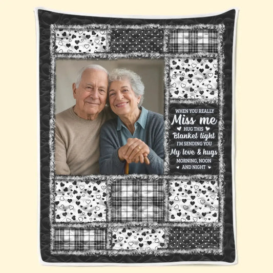Custom Photo Blanket - Personalized Christmas Memorial Sympathy Gifts For Loss Of Mom, Dad - The Light of Your Love Guides Me  Ezcustomize