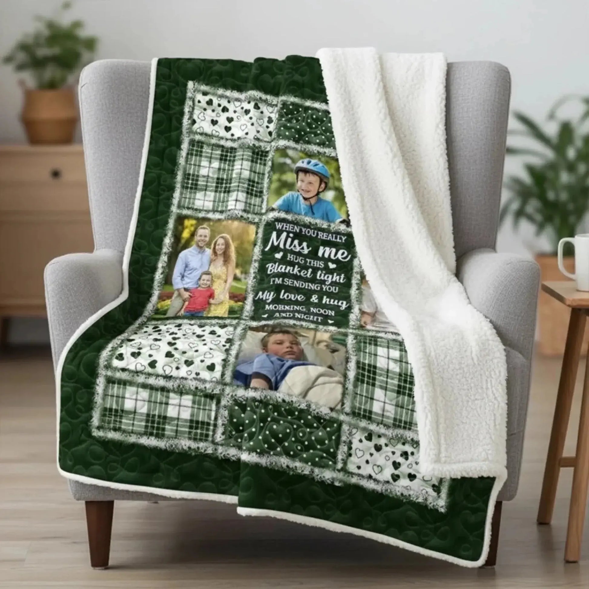 Custom Photo Blanket - Personalized Christmas Memorial Sympathy Gifts For Loss Of Mom, Dad - The Light of Your Love Guides Me  Ezcustomize