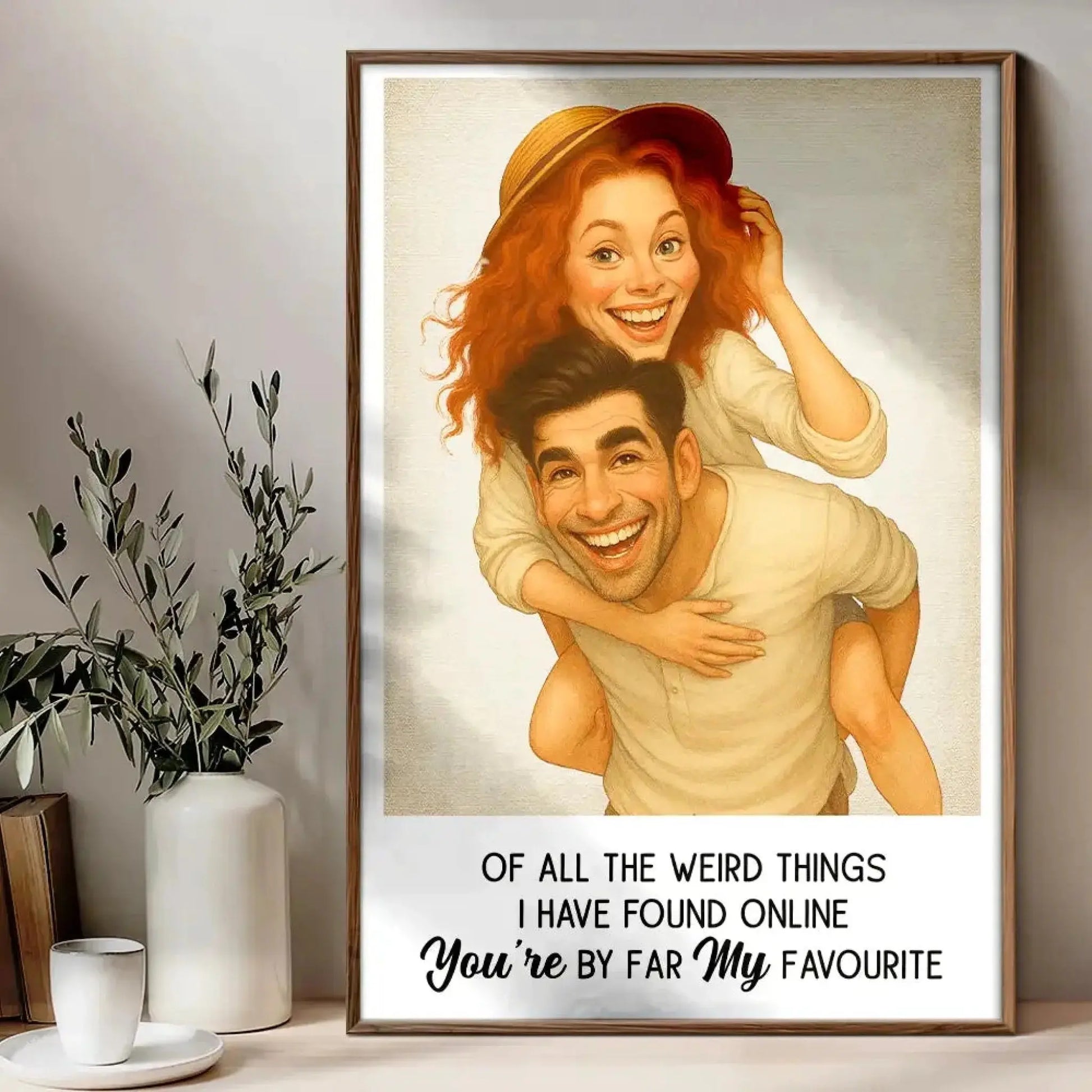 Custom Photo Caricature Poster & Canvas – Funny Couple & Family Portrait Gift, Personalized Wall Art  Ezcustomize