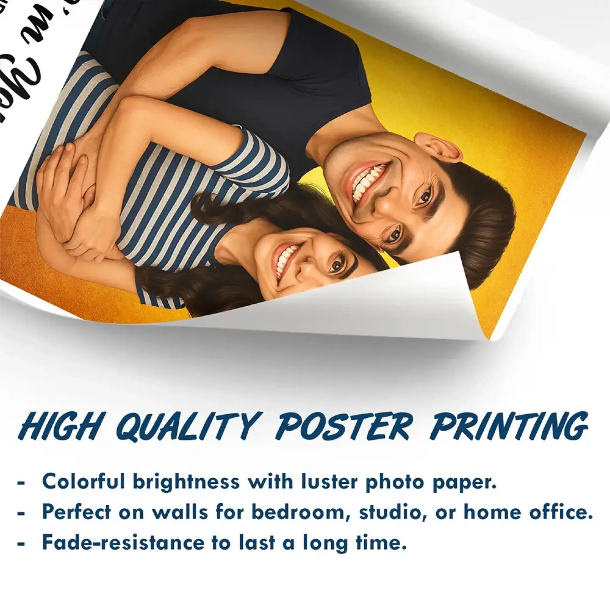 Custom Photo Caricature Poster & Canvas – Funny Couple & Family Portrait Gift, Personalized Wall Art  Ezcustomize
