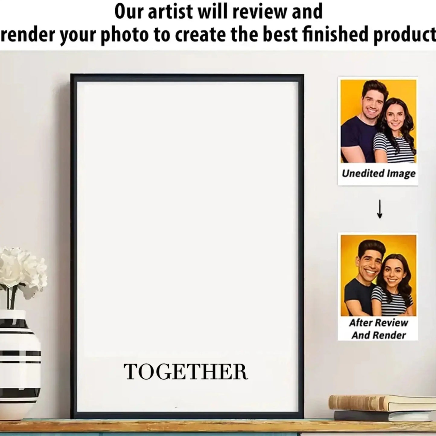 Custom Photo Caricature Poster & Canvas – Funny Couple & Family Portrait Gift, Personalized Wall Art  Ezcustomize