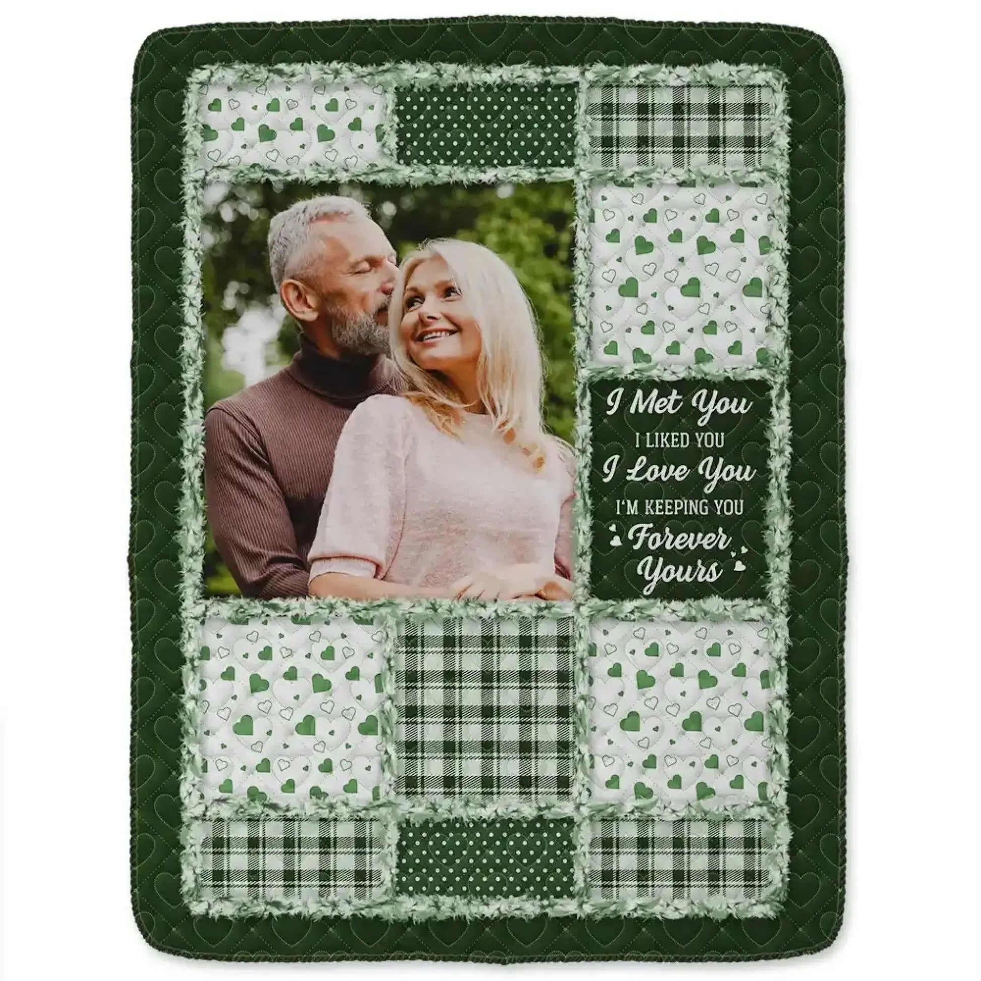 Custom Photo Couple Blanket – I Met You I Liked You I Love You – Personalized Fleece & Sherpa Blanket Gift for Anniversary & Valentine’s Day  Ezcustomize