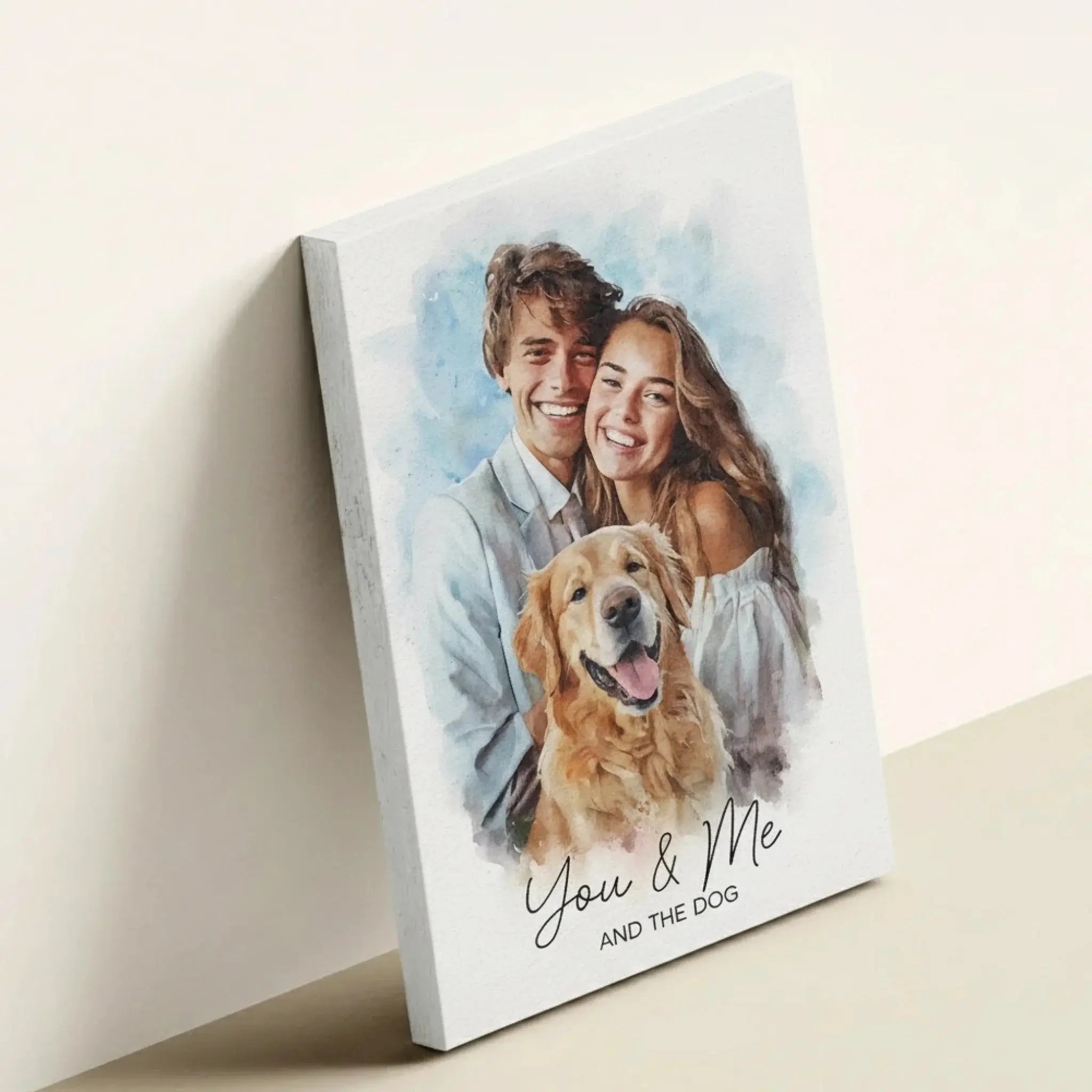 Custom Photo Couple Portrait Watercolor - Personalized Poster  Ezcustomize