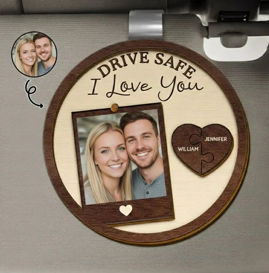 Custom Photo Drive Safe I Love You Couple – Personalized Car Visor Clip – Romantic Anniversary & Valentine’s Day Gift for Him or Her  Ezcustomize