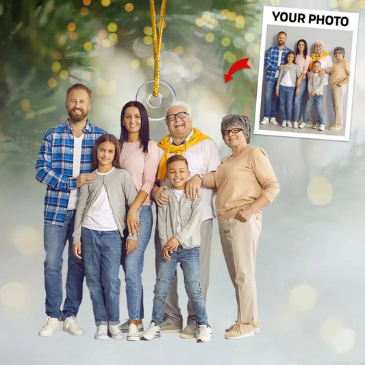 Custom Photo Family Ornament – Personalized Acrylic Christmas Tree Decoration Gift for Holidays  Ezcustomize