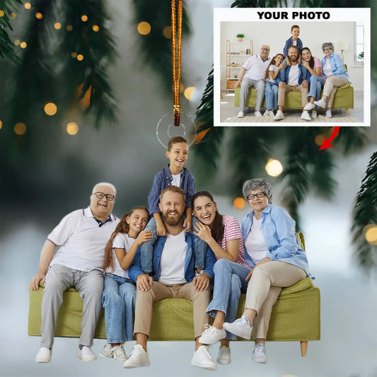 Custom Photo Family Ornament – Personalized Acrylic Christmas Tree Decoration Gift for Holidays  Ezcustomize
