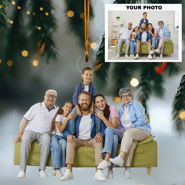 Custom Photo Family Ornament – Personalized Acrylic Christmas Tree Decoration Gift for Holidays