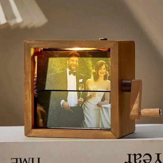 Custom Photo Flipbook Frame Hand Cranked Animation Box with Light Personalized Family Photo Album and Unique Anniversary Gift  Ezcustomize