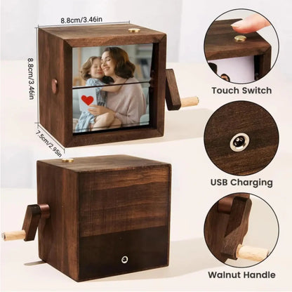 Custom Photo Flipbook Frame Hand Cranked Animation Box with Light Personalized Family Photo Album and Unique Anniversary Gift  Ezcustomize