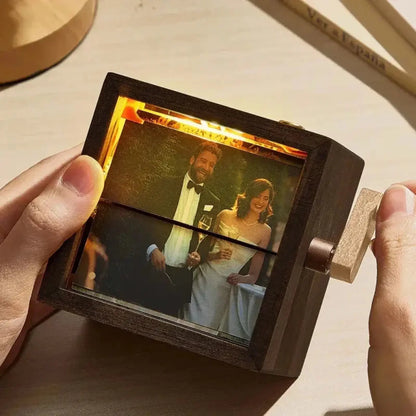 Custom Photo Flipbook Frame Hand Cranked Animation Box with Light Personalized Family Photo Album and Unique Anniversary Gift  Ezcustomize