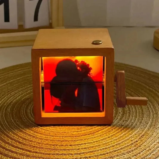 Custom Photo Flipbook Frame Hand Cranked Animation Box with Light Personalized Family Photo Album and Unique Anniversary Gift  Ezcustomize