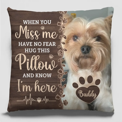Custom Photo Four Paws One Heart – Personalized Memorial Pillow Cushion – Sympathy, Remembrance & Pet Loss Gift for Pet Owners and Animal Lovers  Ezcustomize